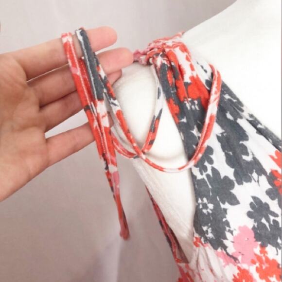 Banana republic orange floral printed mini dress - Picture 3 of 7